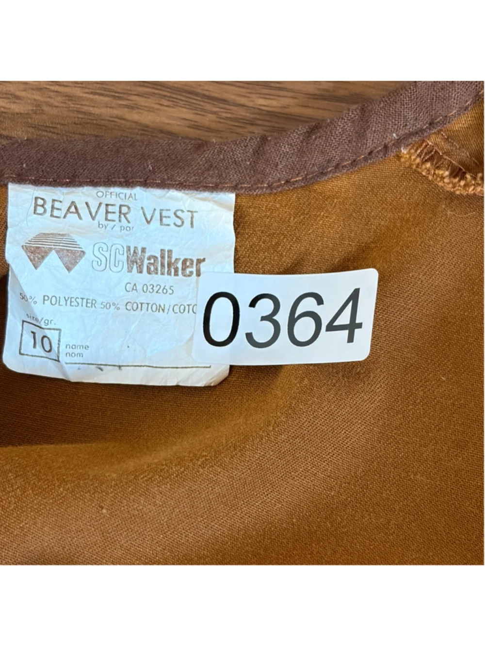 Vintage Beavers Canada Vest Youth Boy’s Size 10 Brown Blue Front Zipper Pockets
